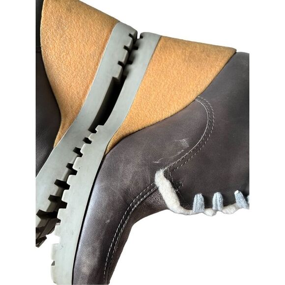 Cole Haan Platform Gray Suede Leather Ankle Wedge Boots size 8.5 - Picture 10 of 11